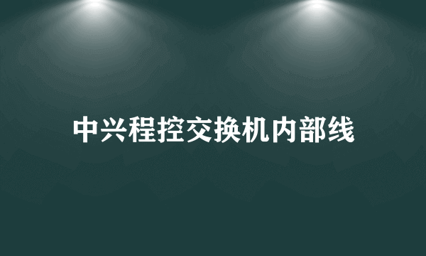 中兴程控交换机内部线