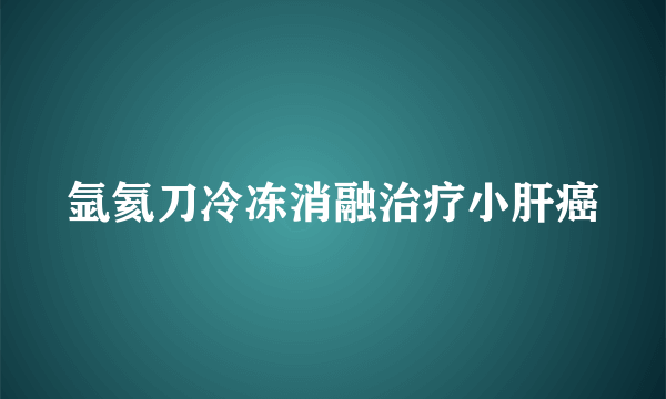 氩氦刀冷冻消融治疗小肝癌