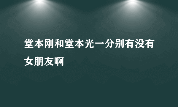 堂本刚和堂本光一分别有没有女朋友啊