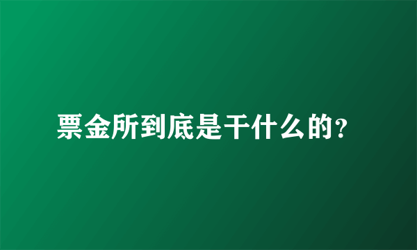 票金所到底是干什么的？