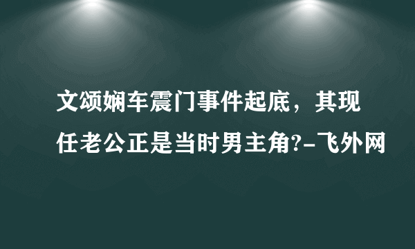 文颂娴车震门事件起底，其现任老公正是当时男主角?-飞外网