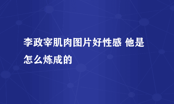 李政宰肌肉图片好性感 他是怎么炼成的