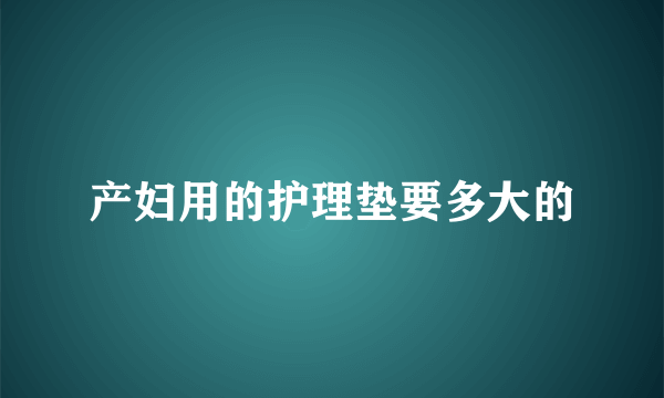 产妇用的护理垫要多大的