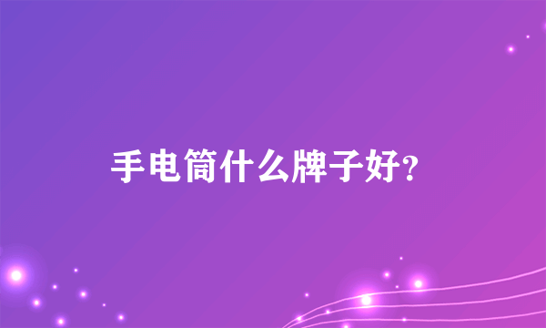 手电筒什么牌子好？