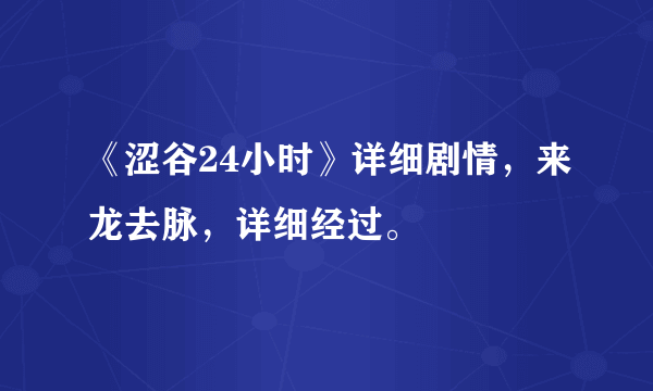 《涩谷24小时》详细剧情，来龙去脉，详细经过。