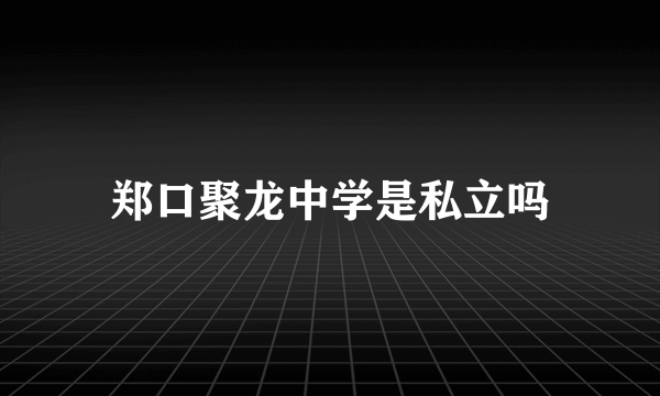 郑口聚龙中学是私立吗