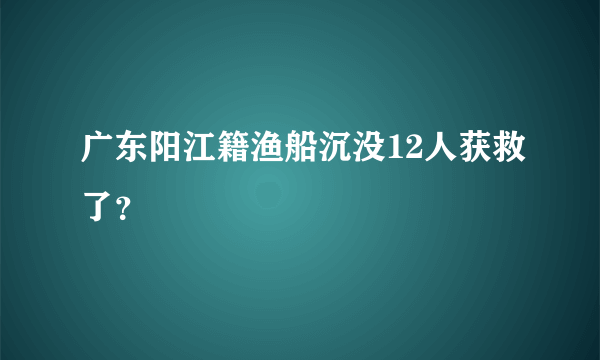 广东阳江籍渔船沉没12人获救了？