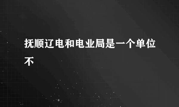 抚顺辽电和电业局是一个单位不