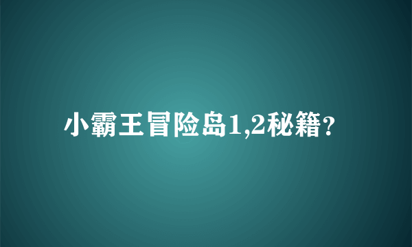 小霸王冒险岛1,2秘籍？