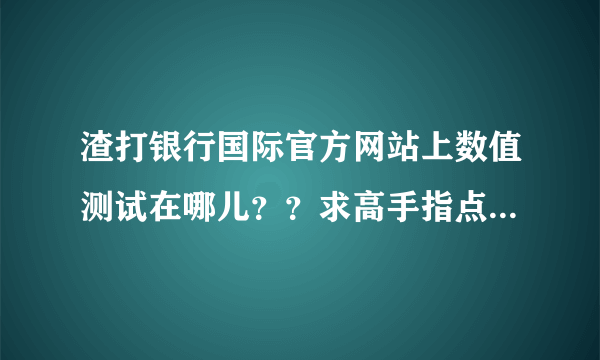 渣打银行国际官方网站上数值测试在哪儿？？求高手指点，感激不尽！！！