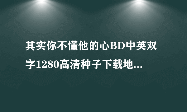 其实你不懂他的心BD中英双字1280高清种子下载地址有么？谢谢