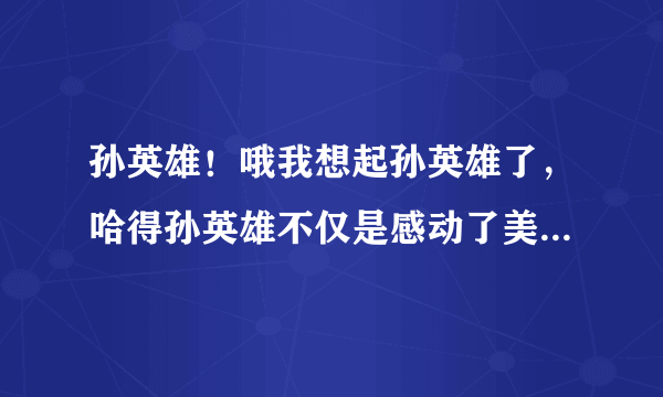 孙英雄！哦我想起孙英雄了，哈得孙英雄不仅是感动了美国，这就是真正的孙英雄吗？