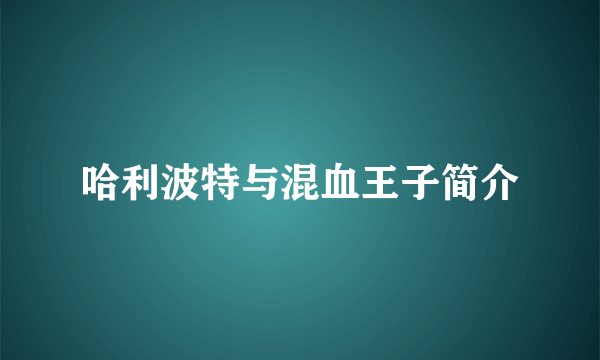 哈利波特与混血王子简介