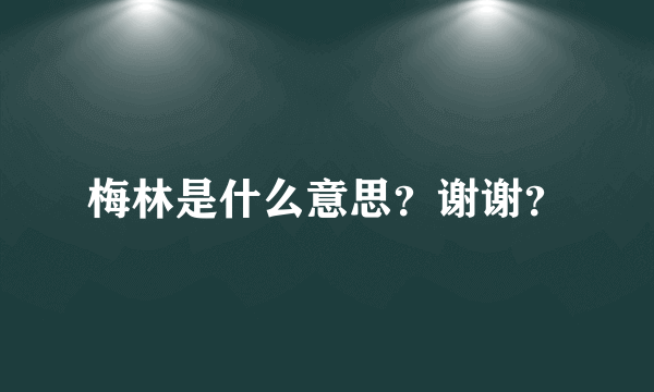 梅林是什么意思？谢谢？