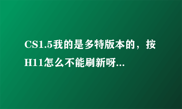 CS1.5我的是多特版本的，按H11怎么不能刷新呀？多特的怎么刷新？