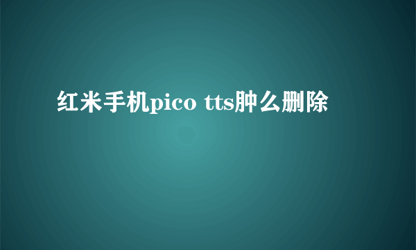 红米手机pico tts肿么删除