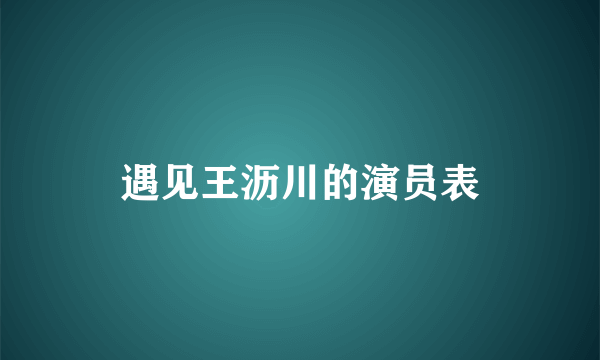 遇见王沥川的演员表