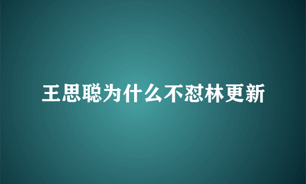 王思聪为什么不怼林更新