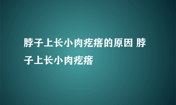 脖子上长小肉疙瘩的原因 脖子上长小肉疙瘩