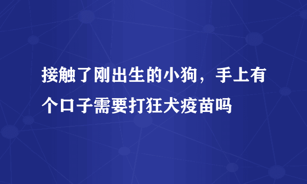 接触了刚出生的小狗，手上有个口子需要打狂犬疫苗吗