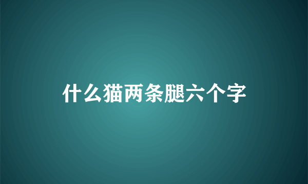 什么猫两条腿六个字