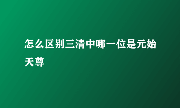 怎么区别三清中哪一位是元始天尊