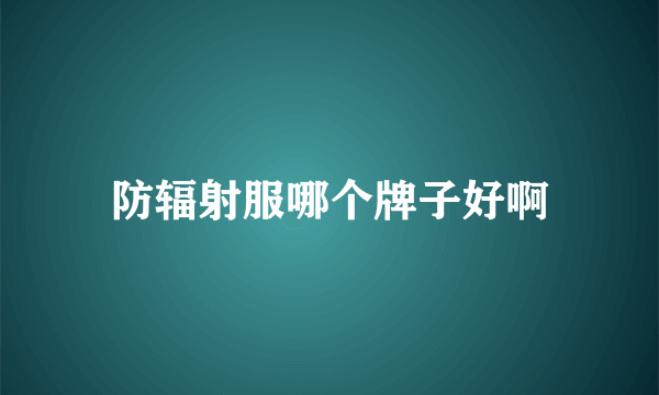 防辐射服哪个牌子好啊