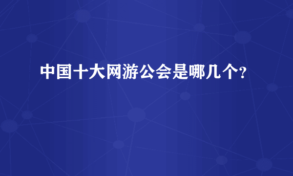 中国十大网游公会是哪几个？