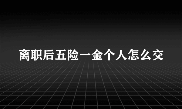 离职后五险一金个人怎么交