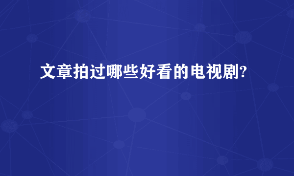 文章拍过哪些好看的电视剧?