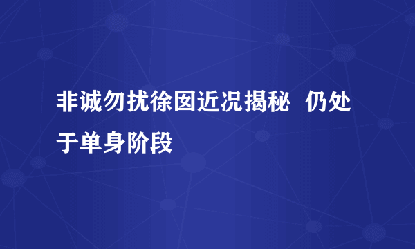 非诚勿扰徐囡近况揭秘  仍处于单身阶段