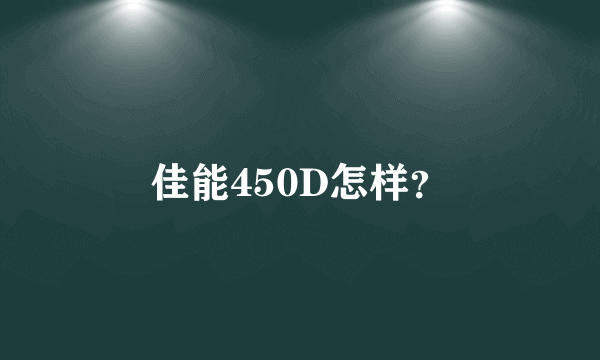 佳能450D怎样？