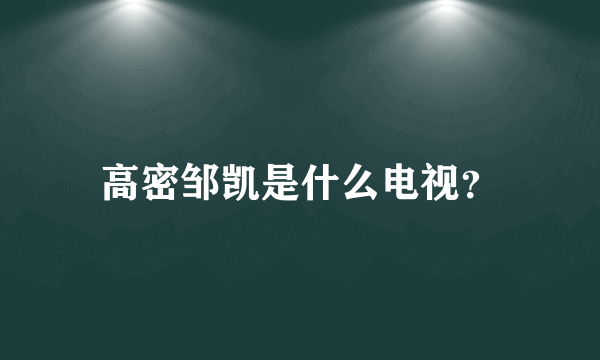 高密邹凯是什么电视？