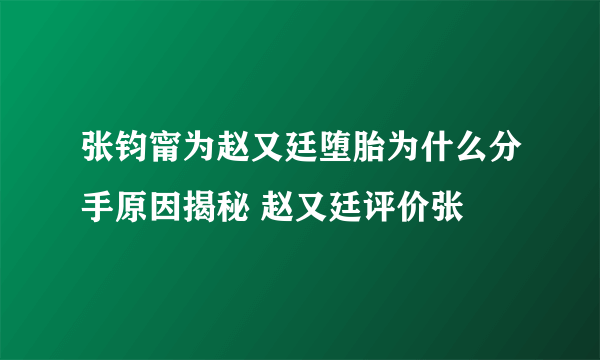 张钧甯为赵又廷堕胎为什么分手原因揭秘 赵又廷评价张