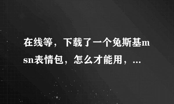 在线等，下载了一个兔斯基msn表情包，怎么才能用，怎么才能在我的图释里使用