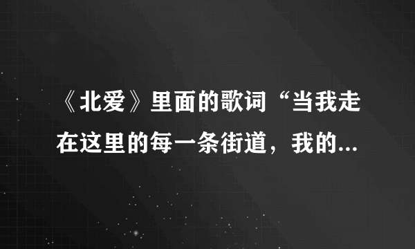 《北爱》里面的歌词“当我走在这里的每一条街道，我的心似乎不能平竟”是什么歌曲