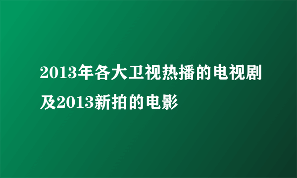 2013年各大卫视热播的电视剧及2013新拍的电影