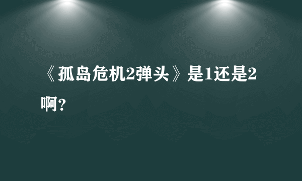 《孤岛危机2弹头》是1还是2啊？