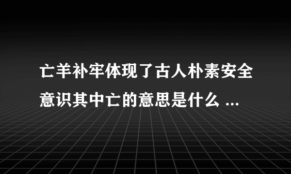 亡羊补牢体现了古人朴素安全意识其中亡的意思是什么 亡羊补牢说明什么道理