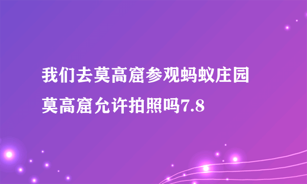 我们去莫高窟参观蚂蚁庄园 莫高窟允许拍照吗7.8