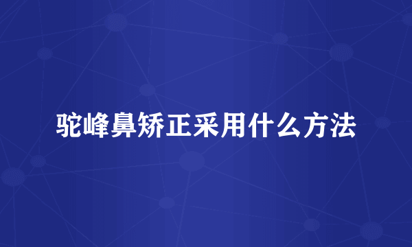 驼峰鼻矫正采用什么方法