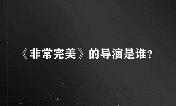 《非常完美》的导演是谁？