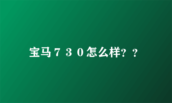 宝马７３０怎么样？？