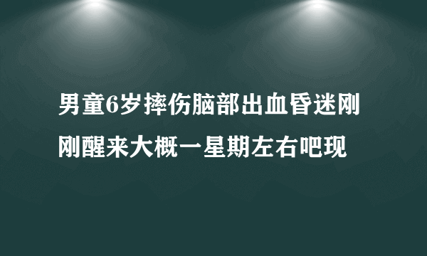 男童6岁摔伤脑部出血昏迷刚刚醒来大概一星期左右吧现