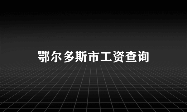 鄂尔多斯市工资查询