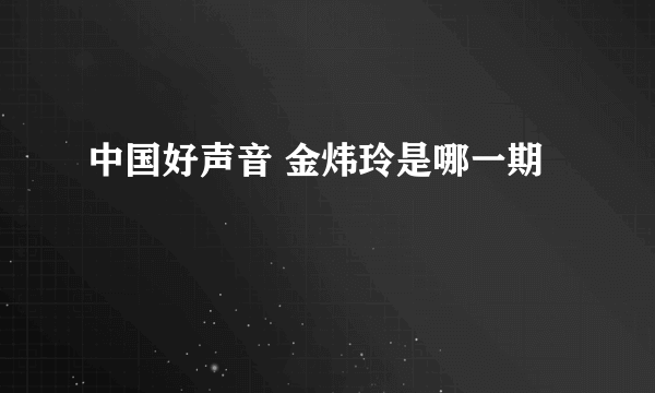 中国好声音 金炜玲是哪一期