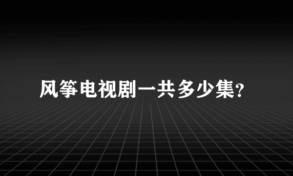 风筝电视剧一共多少集？