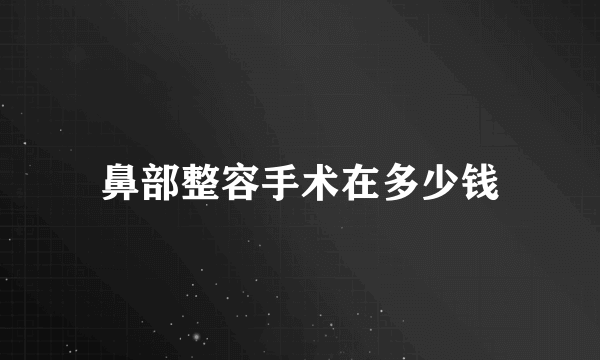 鼻部整容手术在多少钱