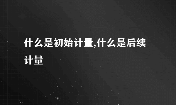 什么是初始计量,什么是后续计量