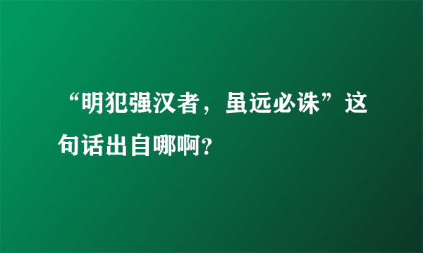 “明犯强汉者，虽远必诛”这句话出自哪啊？